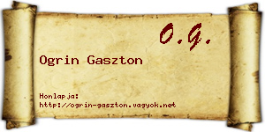 Ogrin Gaszton névjegykártya